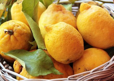 cesto con limoni